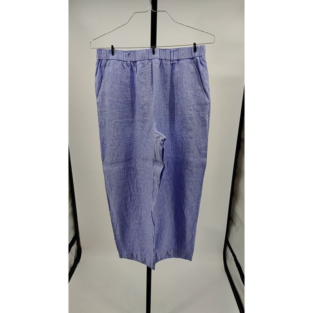 Quince Women 100% European Linen Pants 25" inseam French Blue Large - Picture 2 of 3